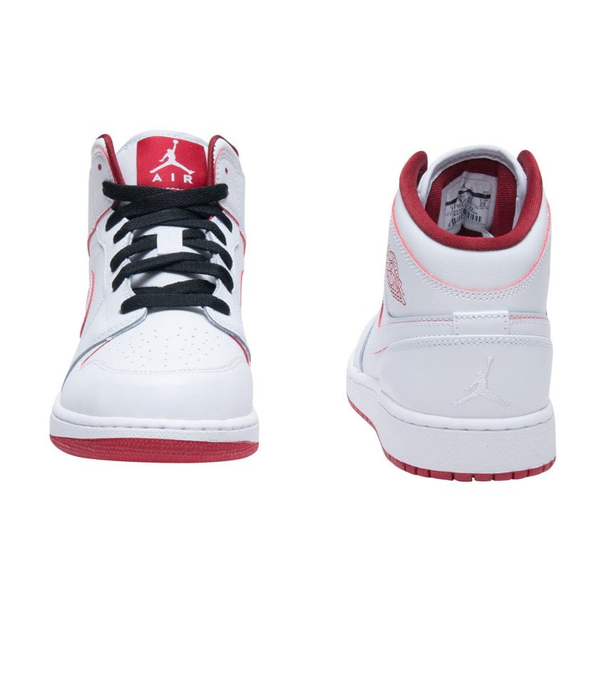 Jordan 1 Mid White Gym Red (GS)