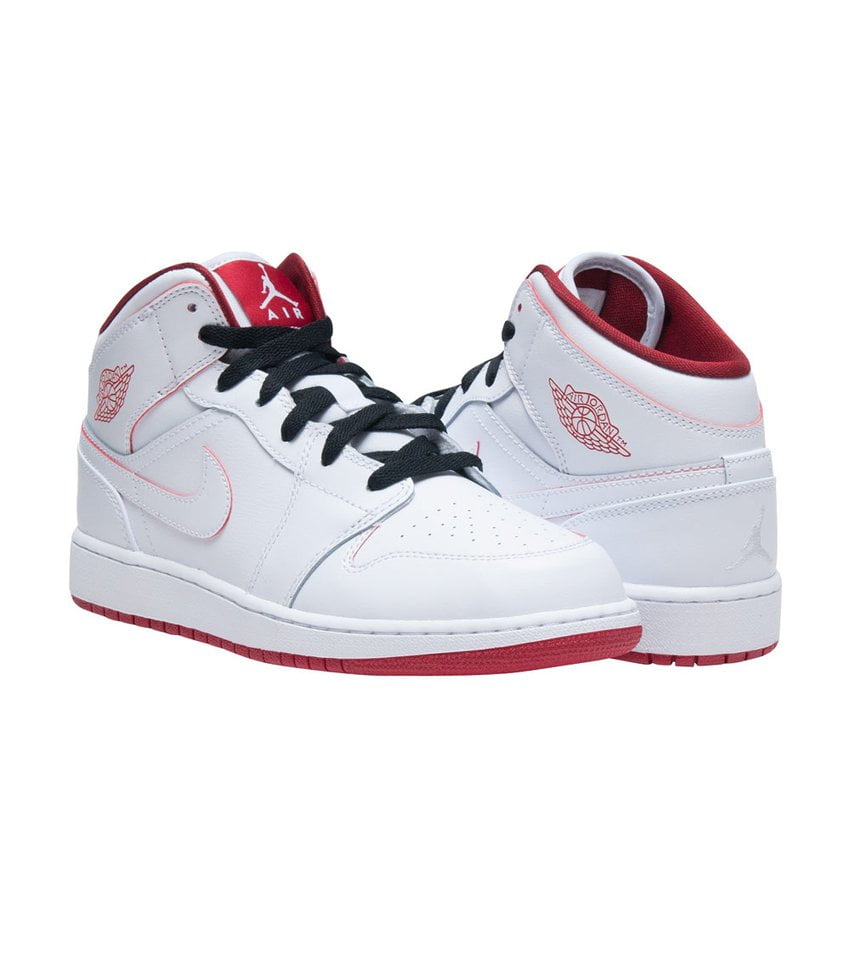 Jordan 1 Mid White Gym Red (GS)
