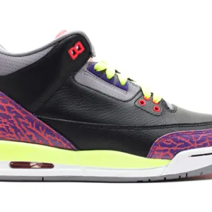 Jordan 3 Retro Black Atomic Red Volt (GS)