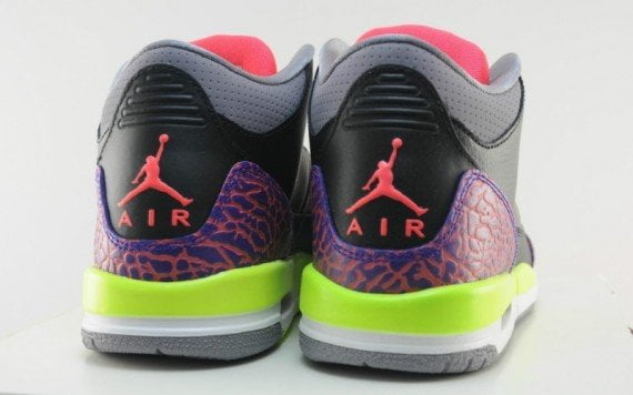 Jordan 3 Retro Black Atomic Red Volt (GS)