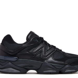 New Balance 9060 Triple Black Leather Signature Footwear